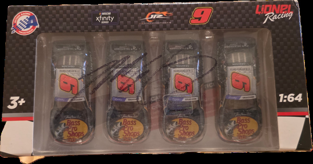 Noah Gragson Signed #9 Bass Pro Shops 4 Car Win Set 2022 Camaro 1:64 Lionel